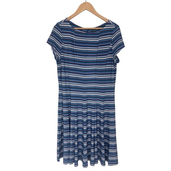 Size‎ 14 GABBY SKY STRIPED A-LINE DRESS Spring Summer Vacation Career Party - Picture 4 of 5